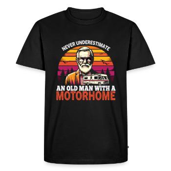Never underestimate an old man with a motorhome - Men's Premium Organic T-Shirt - black - Front - Nico (187cm)