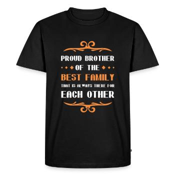 Fier frère disant famille - T-shirt Premium bio Homme - noir - Devant - Nico (187cm)