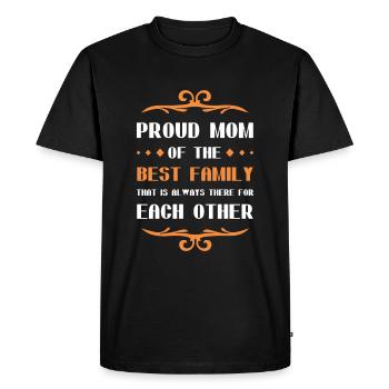 Fière Maman Maman Maman Dire Famille - T-shirt Premium bio Homme - noir - Devant - Nico (187cm)