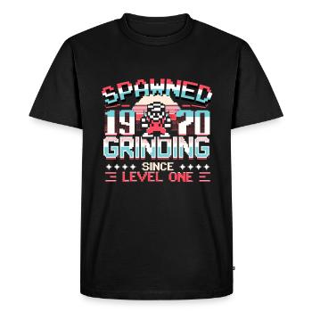 Engendré en 1970 Grinding depuis Level One Funny Gamer - T-shirt Premium bio Homme - noir - Devant - Nico (187cm)