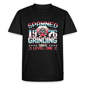 Engendré en 1976 Grinding depuis Level One Funny Gamer - T-shirt Premium bio Homme - noir - Devant - Nico (187cm)