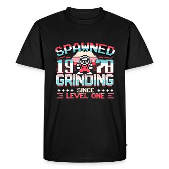 Engendré en 1978 Grinding depuis Level One Funny Gamer - T-shirt Premium bio Homme - noir - Devant - Nico (187cm)