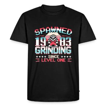 Engendré en 1983 Grinding depuis Level One Funny Gamer - T-shirt Premium bio Homme - noir - Devant - Nico (187cm)