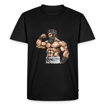 Bodybuilder Muscles Workout Gym - T-shirt Premium bio Homme - noir - Devant - Nico (187cm)