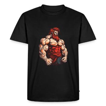 Bodybuilder Muscles Workout Gym - T-shirt Premium bio Homme - noir - Devant - Nico (187cm)