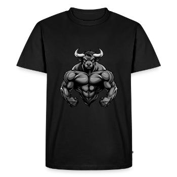 Bull Bull Musculation Muscles - T-shirt Premium bio Homme - noir - Devant - Nico (187cm)