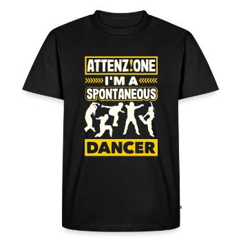 Attenzione I'm A Spontaneous Dancer - Men's Premium Organic T-Shirt - black - Front - Nico (187cm)