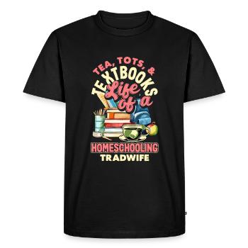 Classique Homeschool Maman Tradwife Homeschooling - T-shirt Premium bio Homme - noir - Devant - Nico (187cm)