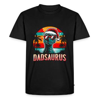 Vacances Dadsaurus famille correspondant Noël Noël - T-shirt Premium bio Homme - noir - Devant - Nico (187cm)