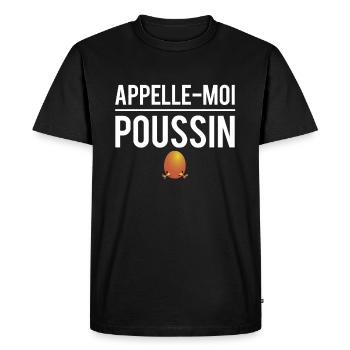 Appelle moi poussin blague couple humour - T-shirt Premium bio Homme - noir - Devant - Nico (187cm)