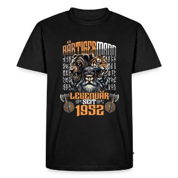 HOMME barbu Viking anniversaire légendaire depuis - T-shirt Premium bio Homme - noir - Devant - Nico (187cm)