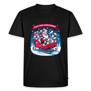 Des chats pour tous Des chats festifs pour tous - T-shirt Premium bio Homme - noir - Devant - Nico (187cm)