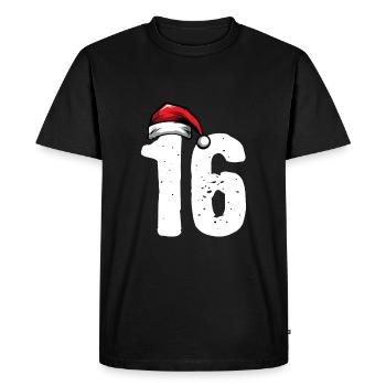 16 Numéro Noël - T-shirt Premium bio Homme - noir - Devant - Nico (187cm)