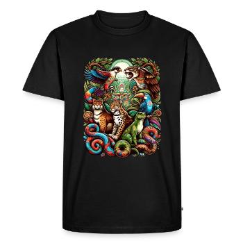 Ayahuasca Animal Spirit Guide - Men's Premium Organic T-Shirt - black - Front - Nico (187cm)