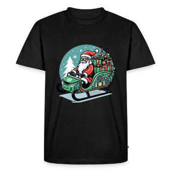 Eco-Friendly Sustainable Christmas Electric Sleigh - Men's Premium Organic T-Shirt - black - Front - Nico (187cm)