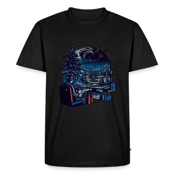 Christmas LAN Party Gamer Festive Gaming Holiday - Men's Premium Organic T-Shirt - black - Front - Nico (187cm)