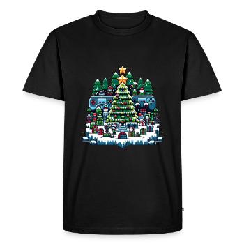 Christmas LAN Party Gamer Festive Gaming Holiday - Men's Premium Organic T-Shirt - black - Front - Nico (187cm)