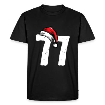 77 Numéro Noël - T-shirt Premium bio Homme - noir - Devant - Nico (187cm)