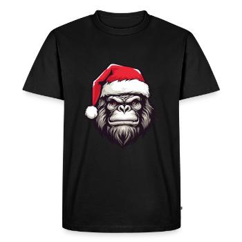 Gorilla Head Christmas Christmas - Men's Premium Organic T-Shirt - black - Front - Nico (187cm)