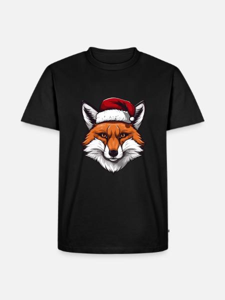 Fox Head Christmas Christmas - Men's Premium Organic T-Shirt - black