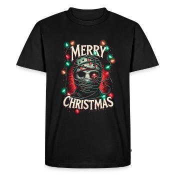 Merry Christmas Festive Slasher Candy Cane Menace - Men's Premium Organic T-Shirt - black - Front - Nico (187cm)