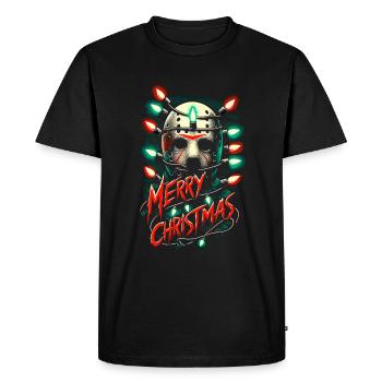 Merry Christmas Festive Slasher Candy Cane Menace - Men's Premium Organic T-Shirt - black - Front - Nico (187cm)