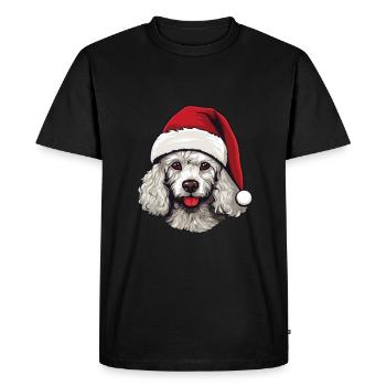 Poodle Dog Head Christmas Christmas - Men's Premium Organic T-Shirt - black - Front - Nico (187cm)