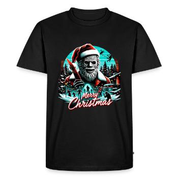 Merry Christmas Festive Slasher Candy Cane Menace - Men's Premium Organic T-Shirt - black - Front - Nico (187cm)
