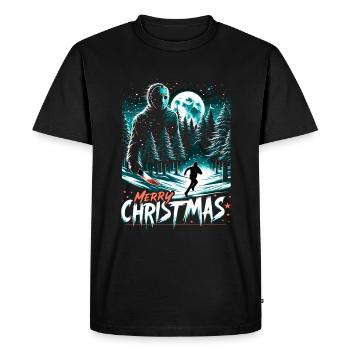 Merry Christmas Festive Slasher Candy Cane Menace - Men's Premium Organic T-Shirt - black - Front - Nico (187cm)
