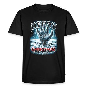 Merry Christmas Festive Slasher Candy Cane Menace - Men's Premium Organic T-Shirt - black - Front - Nico (187cm)