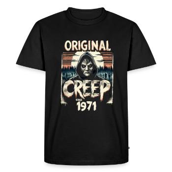 Vintage Creep depuis 1971 - anniversaire d’horreur rétro - T-shirt Premium bio Homme - noir - Devant - Nico (187cm)