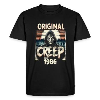 Vintage Creep depuis 1986 - anniversaire d’horreur rétro - T-shirt Premium bio Homme - noir - Devant - Nico (187cm)