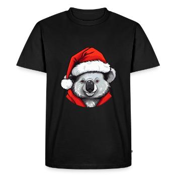Koala Christmas Animal Head - Men's Premium Organic T-Shirt - black - Front - Nico (187cm)