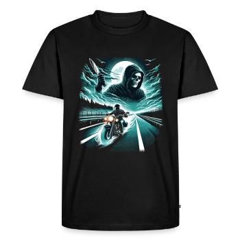 Highway Horror: Ghostly Rider & Slasher - Men's Premium Organic T-Shirt - black - Front - Nico (187cm)