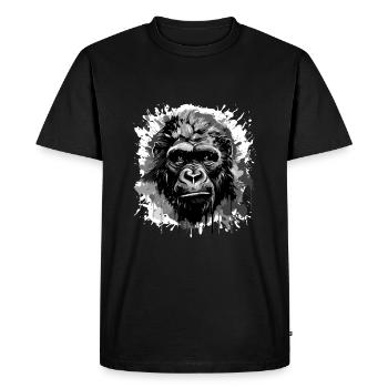 Gorilla Head Portrait Animal - Men's Premium Organic T-Shirt - black - Front - Nico (187cm)