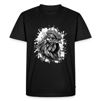 Rooster Head Portrait Animal - Men's Premium Organic T-Shirt - black - Front - Nico (187cm)