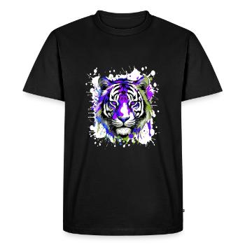 Portrait De Tête De Tigre Coloré - T-shirt Premium bio Homme - noir - Devant - Nico (187cm)