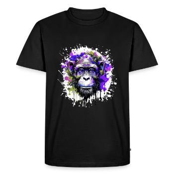 Monkey Head Portrait Colorful - Men's Premium Organic T-Shirt - black - Front - Nico (187cm)