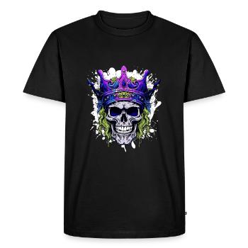 Skull King Crown Skeleton Colorful - Men's Premium Organic T-Shirt - black - Front - Nico (187cm)