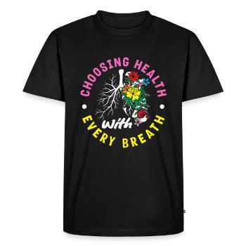 Choisir la santé à chaque respiration Inspirant - T-shirt Premium bio Homme - noir - Devant - Nico (187cm)