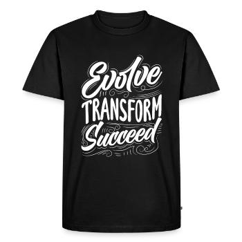 Evolve Transform Succeed Inspirational Quote - Men's Premium Organic T-Shirt - black - Front - Nico (187cm)