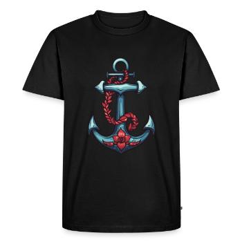 Anchor Harbour - Men's Premium Organic T-Shirt - black - Front - Nico (187cm)