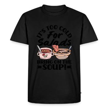 Apportez la soupe douillette - T-shirt Premium bio Homme - noir - Devant - Nico (187cm)