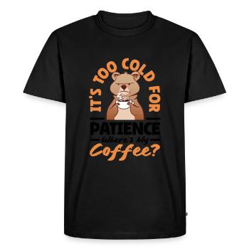 Boisson chaude trop froide pour la patience - T-shirt Premium bio Homme - noir - Devant - Nico (187cm)