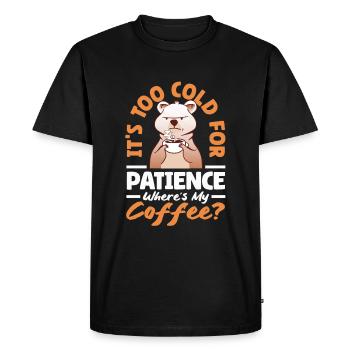 Boisson chaude trop froide pour la patience - T-shirt Premium bio Homme - noir - Devant - Nico (187cm)