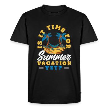 Is it Time Yet? Holiday Enthusiast - Men's Premium Organic T-Shirt - black - Front - Nico (187cm)