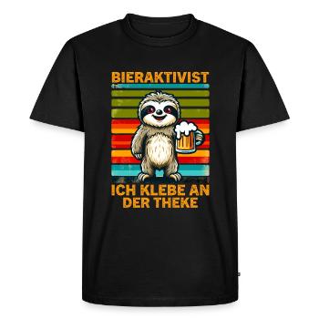 L’activiste de la bière pour laquelle je suis collé au bar - T-shirt Premium bio Homme - noir - Devant - Nico (187cm)