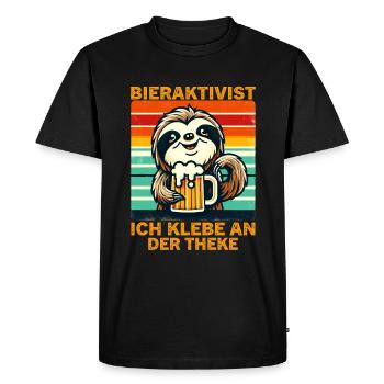 L’activiste de la bière pour laquelle je suis collé au bar - T-shirt Premium bio Homme - noir - Devant - Nico (187cm)