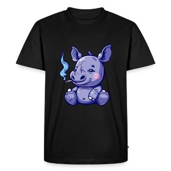 Rhino Smoker Joint de fumée - T-shirt Premium bio Homme - noir - Devant - Nico (187cm)
