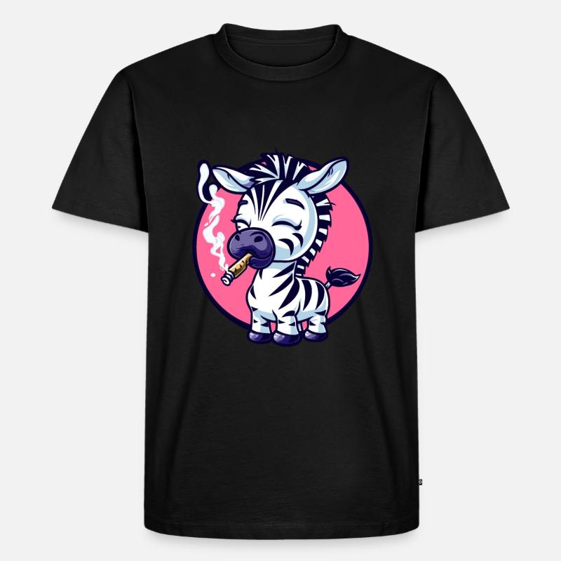 Zebra Raucher Smoke Joint - Männer Premium Bio T-Shirt - Schwarz